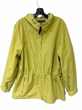 Pacific Trail Women’s Large Lightweight Hooded Jacket Green Zip Rain Jacket NICE